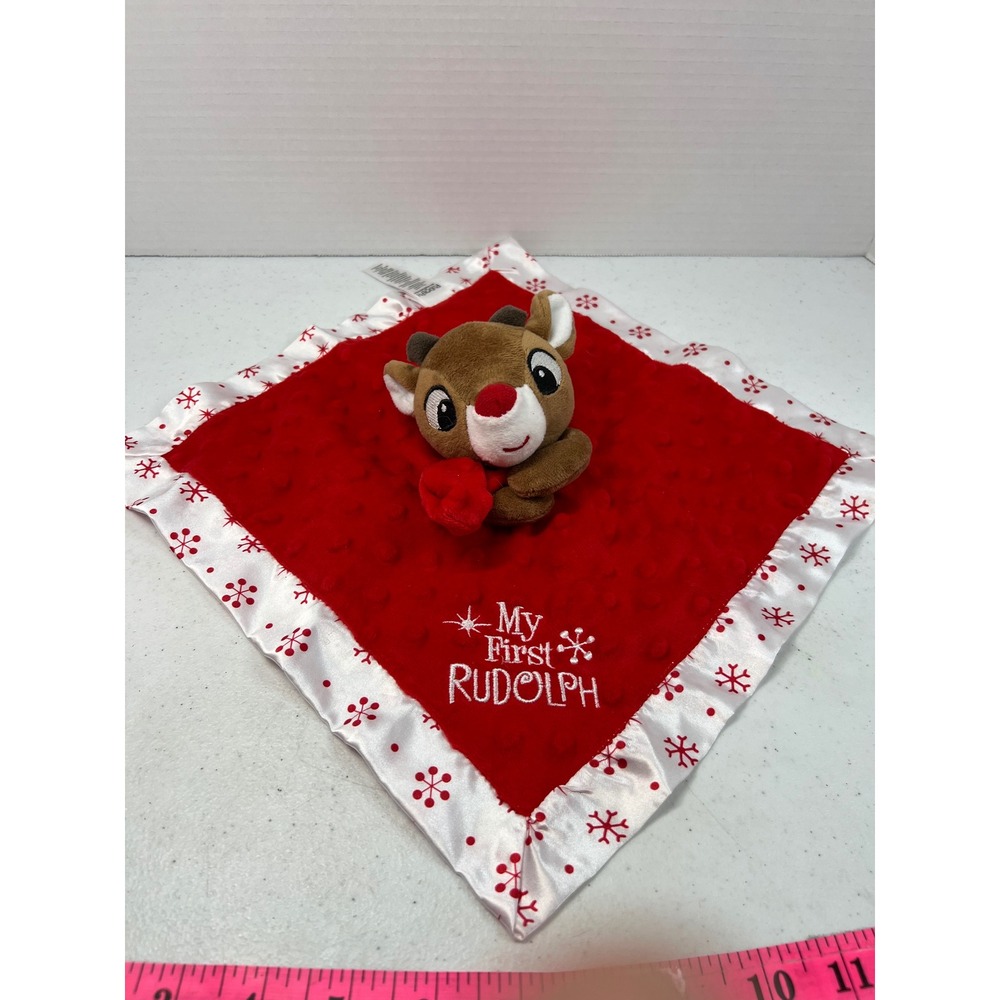Rudolph the Red-Nosed Reindeer My First Rudolph Baby Security Blanket Lovey Red
